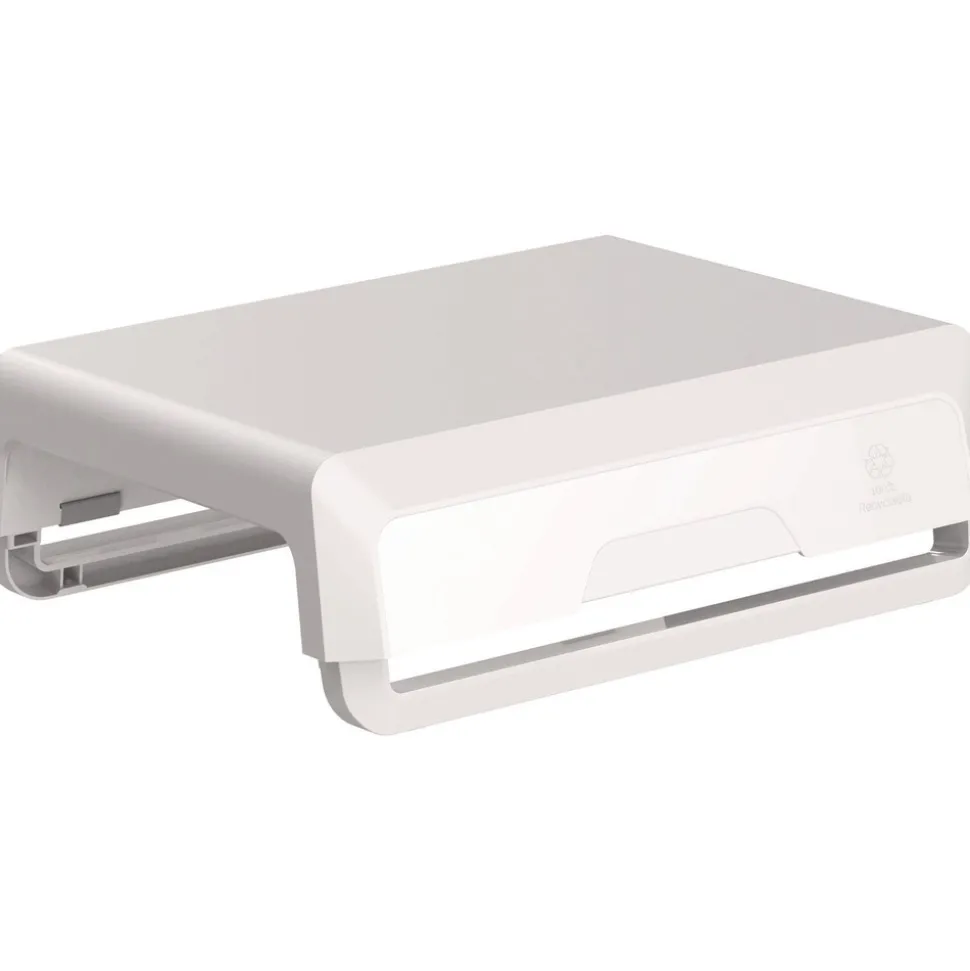 Fellowes Mfg Co. 13.94 in. x 11.97 in. x 3.25 in. to 6 in. Supports 33 lbs. Breyta Monitor Stand - White