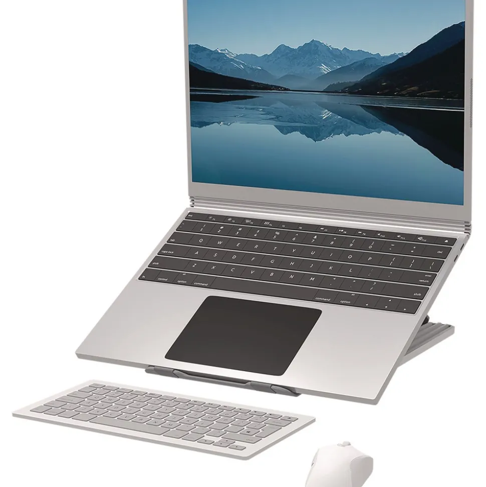 Fellowes Mfg Co. 9.25 in. x 10.55 in. x 0.55 in. to 8 in. Supports Up to 8.8 lbs. Breyta Laptop Stand - White