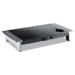 Fellowes Mfg Co. 27 in. x 14 in. x 4 in. to 6.5 in. Office Suites Premium Monitor Riser - Black/Silver