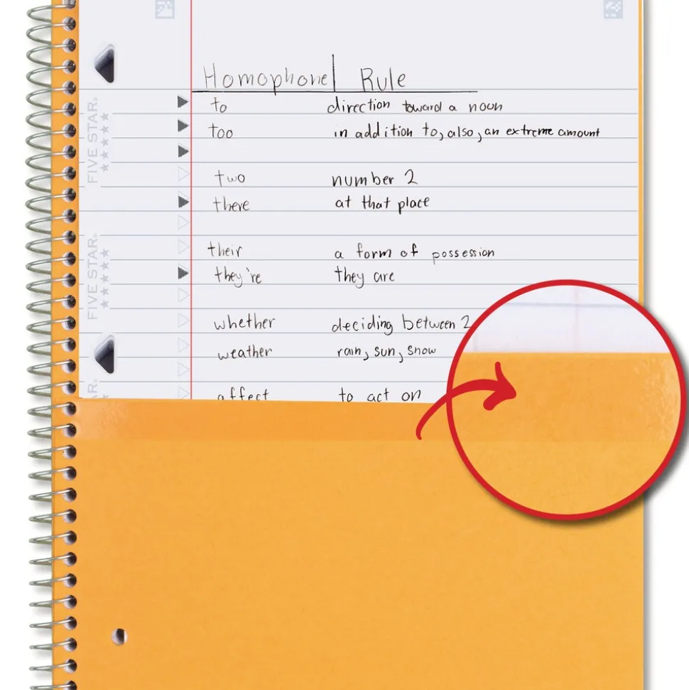 Five Star 10.5 in. x 8.63 in. Sheets Wide/Legal Rule 1-Subject Wirebound Notebook - Black Cover