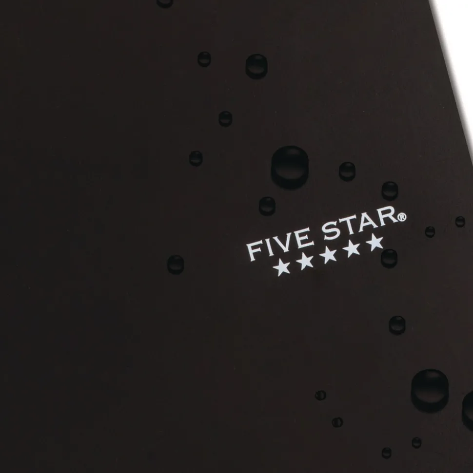 Five Star 10.5 in. x 8.63 in. Sheets Wide/Legal Rule 1-Subject Wirebound Notebook - Black Cover