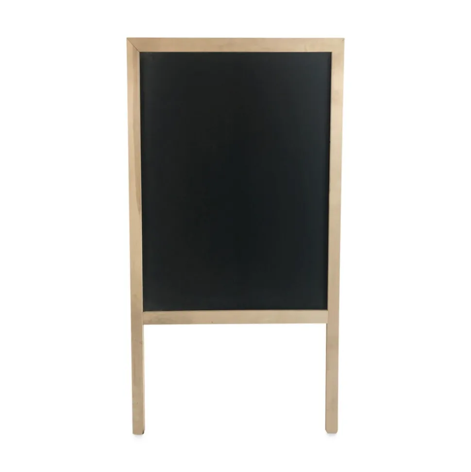 Flipside 25 in. x 24 in. x 48.5 in. Black Chalkboard Marquee Sign - Black, Natural Wood Frame