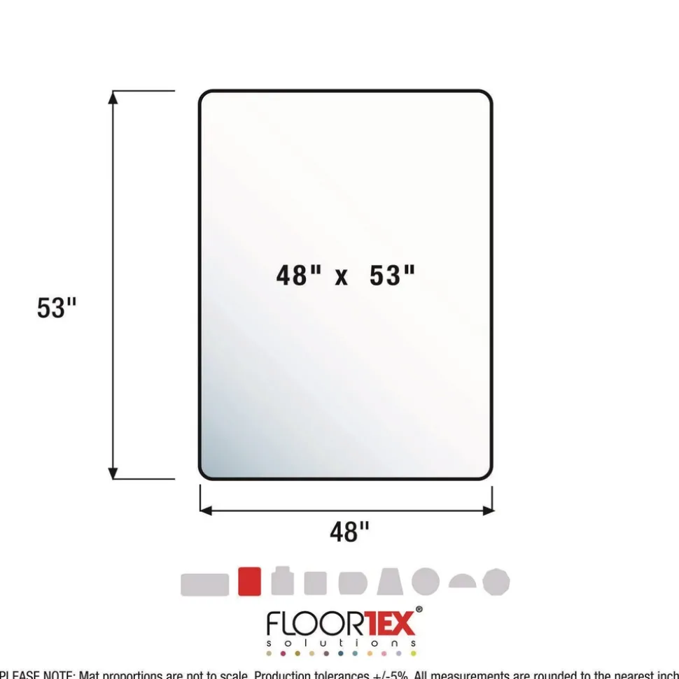 Floortex Cleartex Ultimat Polycarbonate 48 in. x 53 in. Chair Mat for Hard Floors - Clear