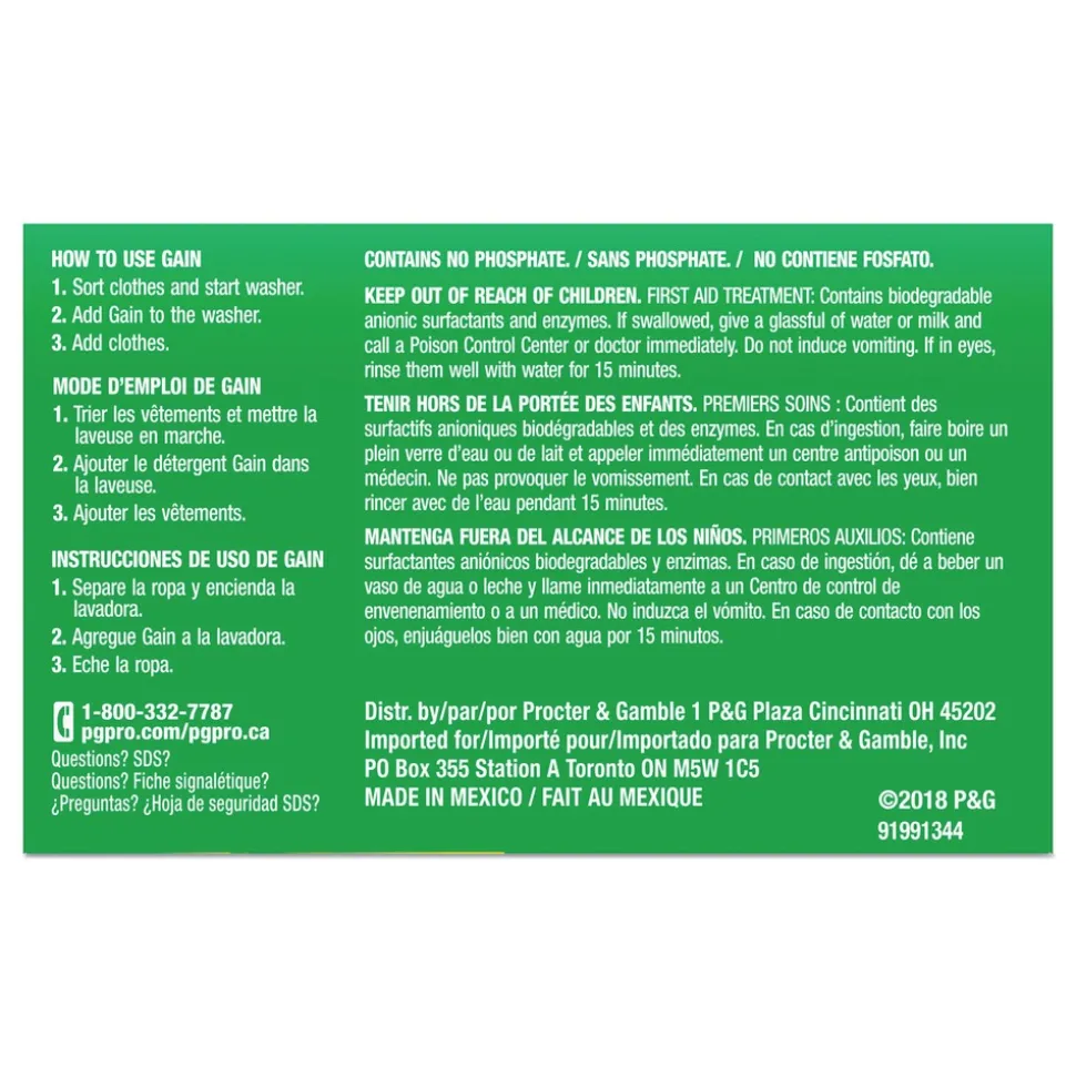 Gain 1.8 oz. Box Powder Laundry Detergent - Original Scent (156/Carton)