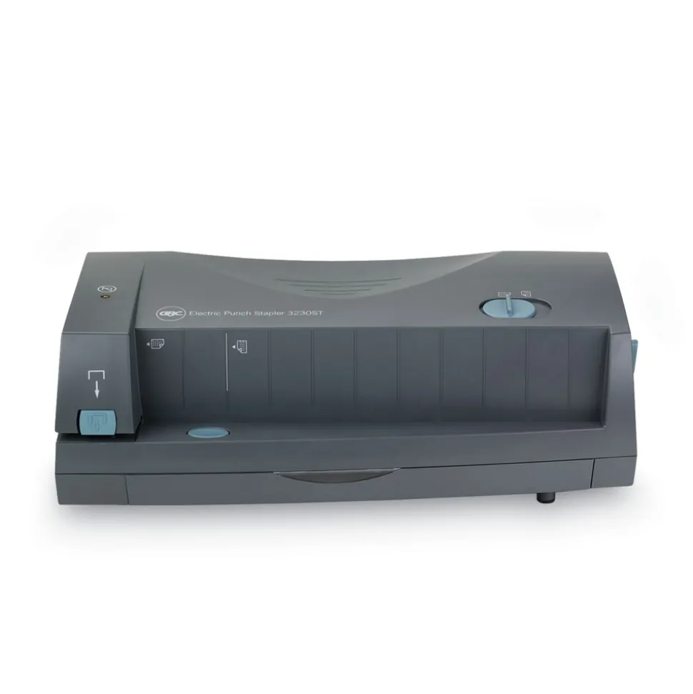 GBC 24-Sheet 3230ST Electric 2- to 3-Hole Adjustable Punch/Stapler - Gray
