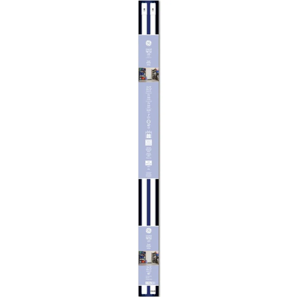 GE 48 in. 40 Watts/15 Watts T8/T12 LED Tube Light Bulbs - Cool White (6/Carton)