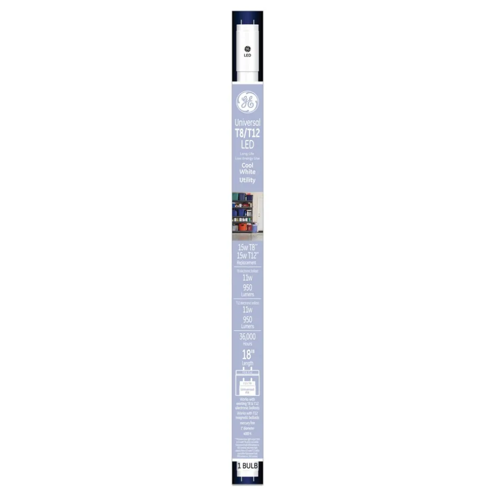 GE 18 in. 11 W T8/T12, 15 W, T8 Tube - Cool White (6/Carton)