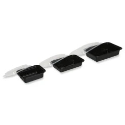 GEN 7.48 in. x 5.03 in. x 2.48 in. 24 oz. Plastic Microwavable Food Container with Lid - Rectangular Black/Clear (150/Carton)
