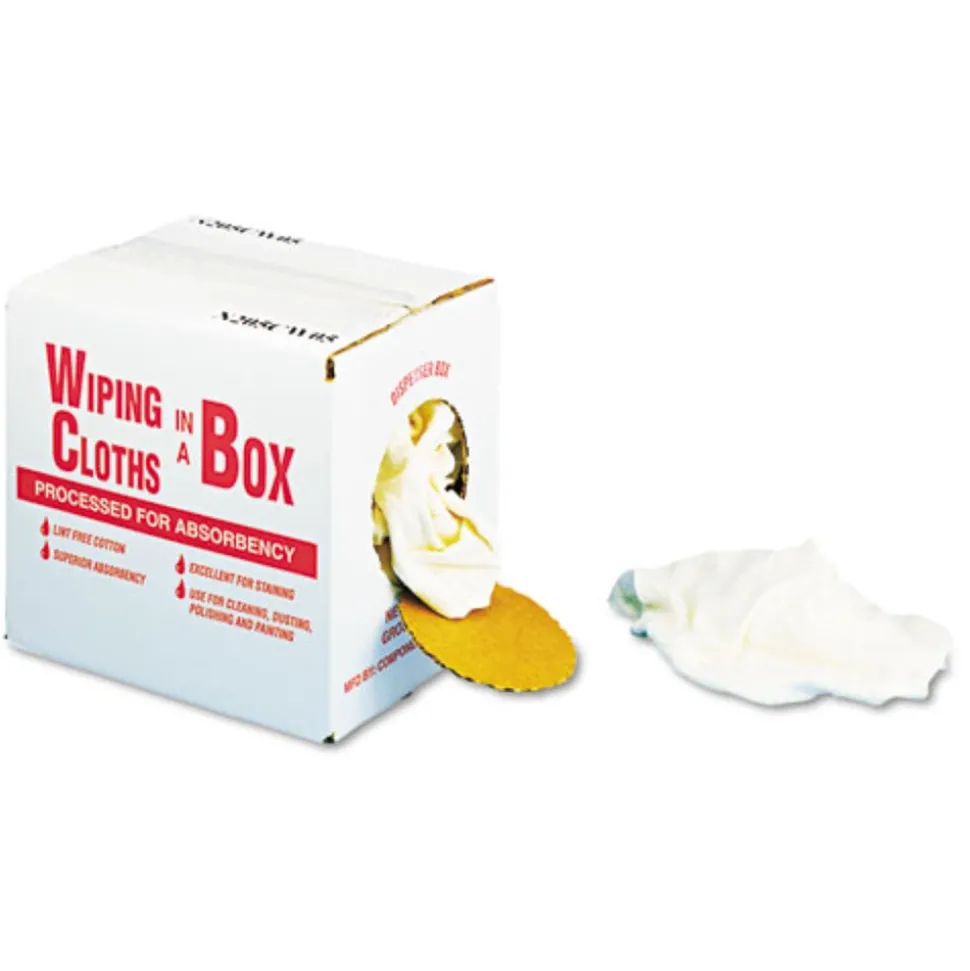 General Supply 5 lbs. Multipurpose Reusable Cotton Wiping Cloths - White (1/Box)