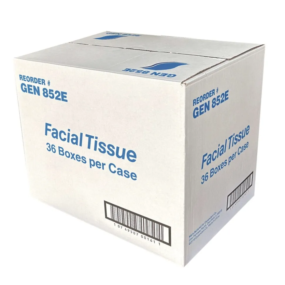 GEN 2-Ply Facial Tissue Cube Box - White (85 Sheets/Box, 36 Boxes/Carton)
