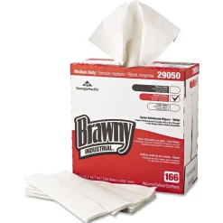 Georgia-Pacific 9.25 in. x 16.69 in. 4-Ply Medium Duty Scrim Reinforced Wipers - Unscented, White (166/Box, 5-Boxes/Carton)