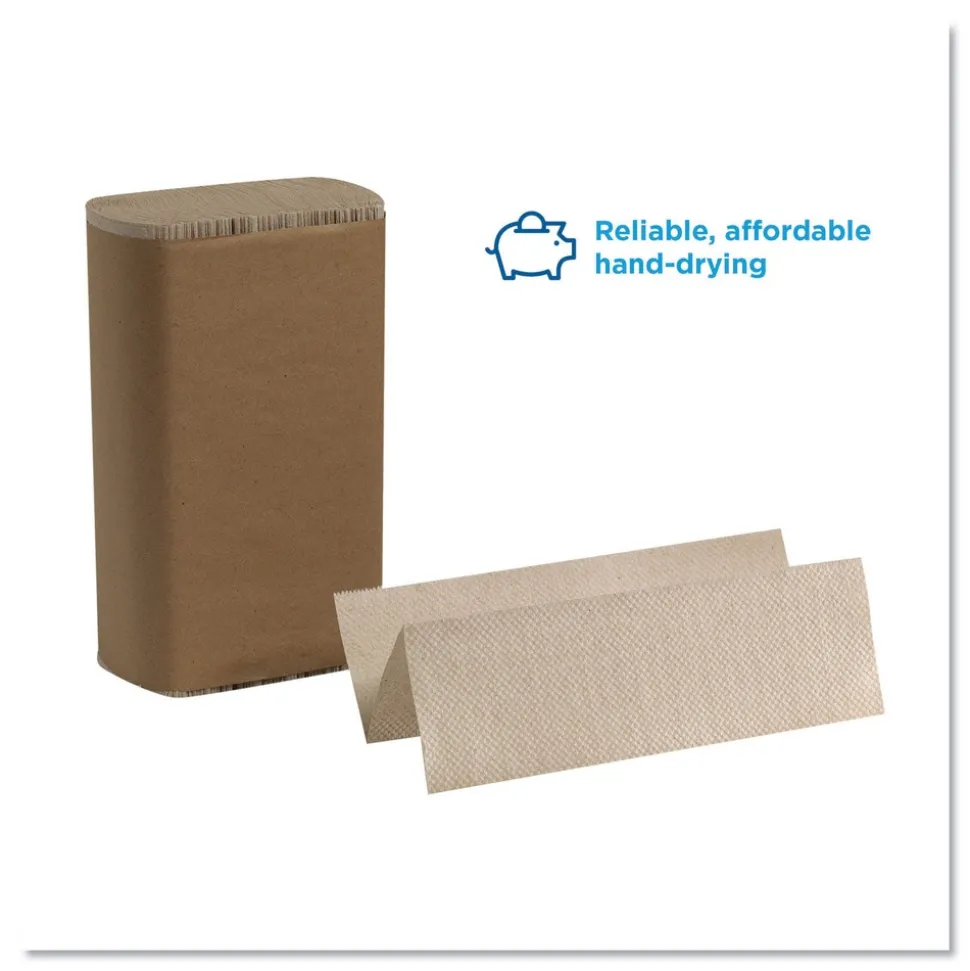 Georgia Pacific Professional 23304 9.2 in. x 9.4 in. 1-Ply Pacific Blue Basic M-Fold Paper Towels - Brown (16 Packs/Carton)