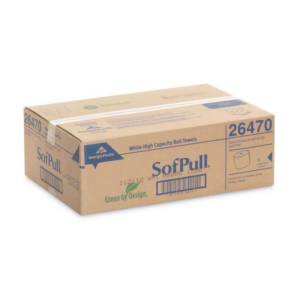 Georgia Pacific Professional 26470 7.87 in. x 1000 ft. 1-Ply Hardwound Nonperforated Paper Towel Roll - White (6 Rolls/Carton)