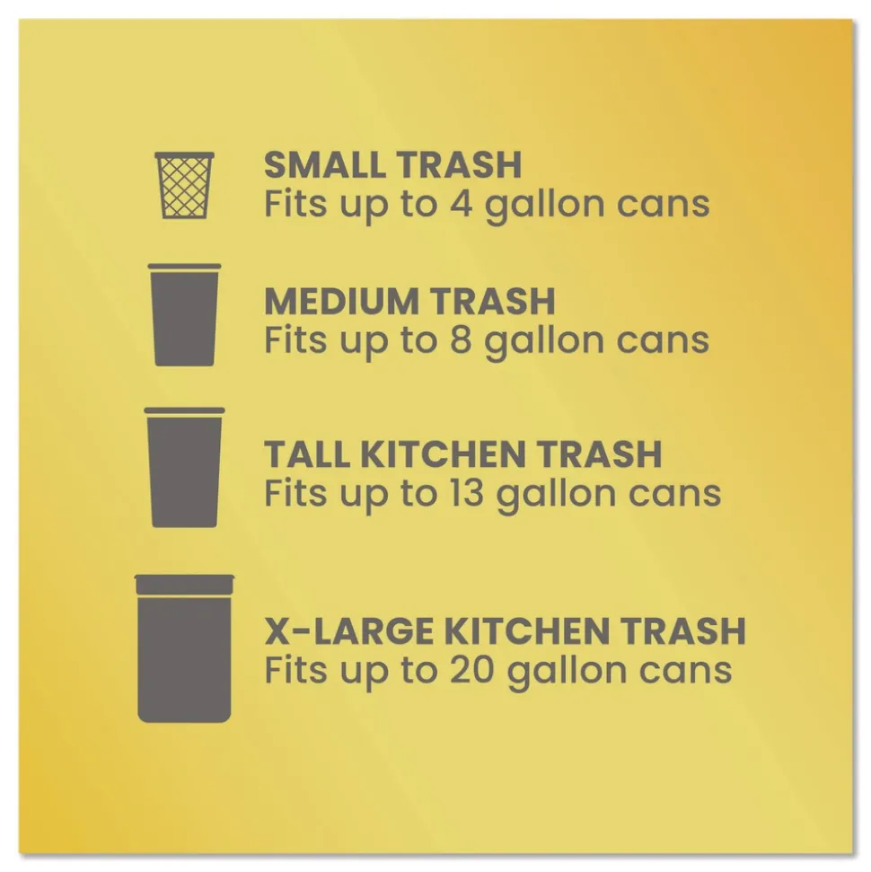 Glad ForceFlex Kitchen Drawstring Trash Bags, Drawstring, 13 gal, Unscented, 23.47 x 25.38, White, 110 Bags/Box, 3 Boxes/Carton