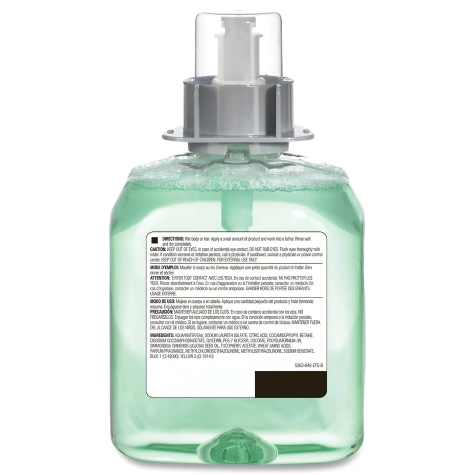 GOJO Industries 1,250 milliliter Luxury Foam Hair and Body Wash - Cucumber Melon Scent