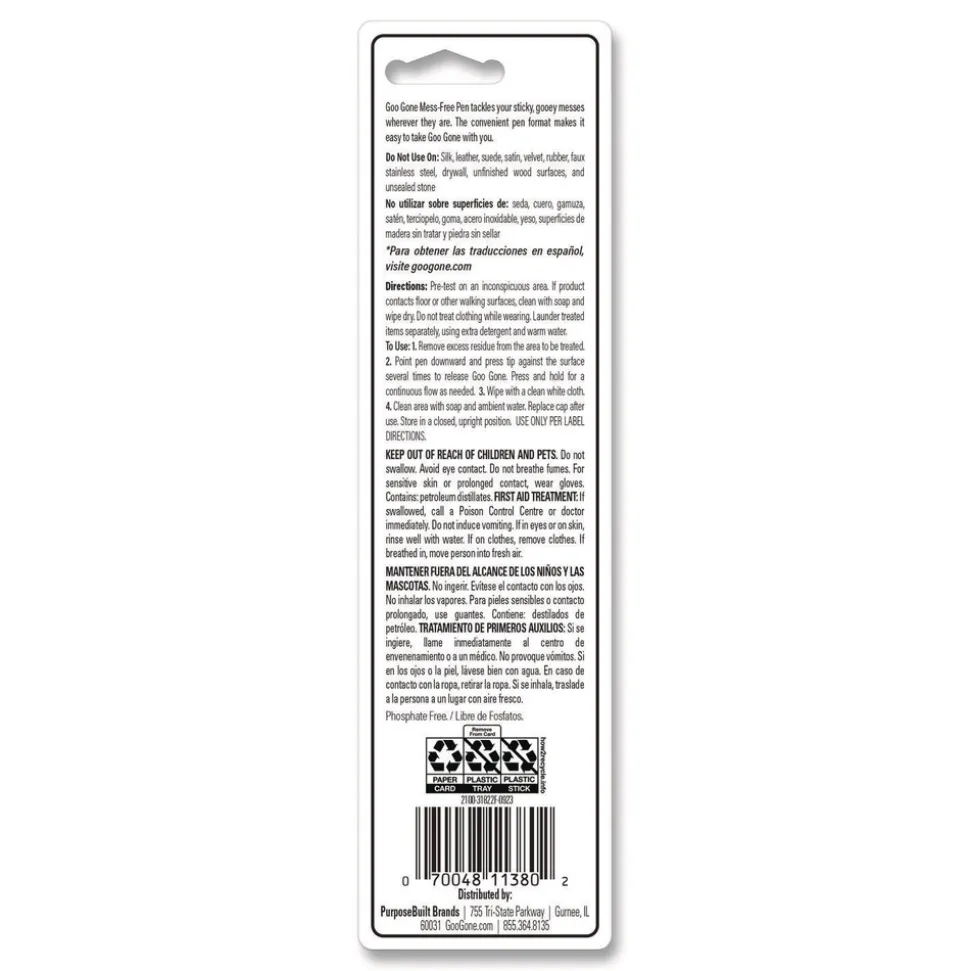 Goo Gone 0.34 Pen Applicator Mess-Free Pen Cleaner - Citrus Scent (12/Carton)