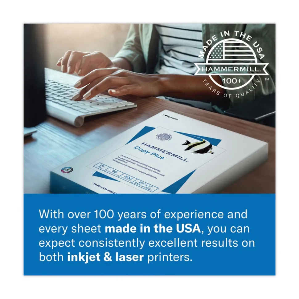 Hammermill 92 Bright 20 lbs. Bond Weight 8.5-in x 11-in Copy Plus Print Paper - White (40/Pallet)
