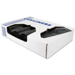 Heritage 43 in. x 47 in. 56 Gallon 2 mil Reprocessed Resin Can Liners - Black (100/Carton)