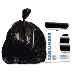 Heritage 46 in. x 50 in. 1.35 mil 56 gal. Reprocessed Resin Can Liners - Black (100/Carton)