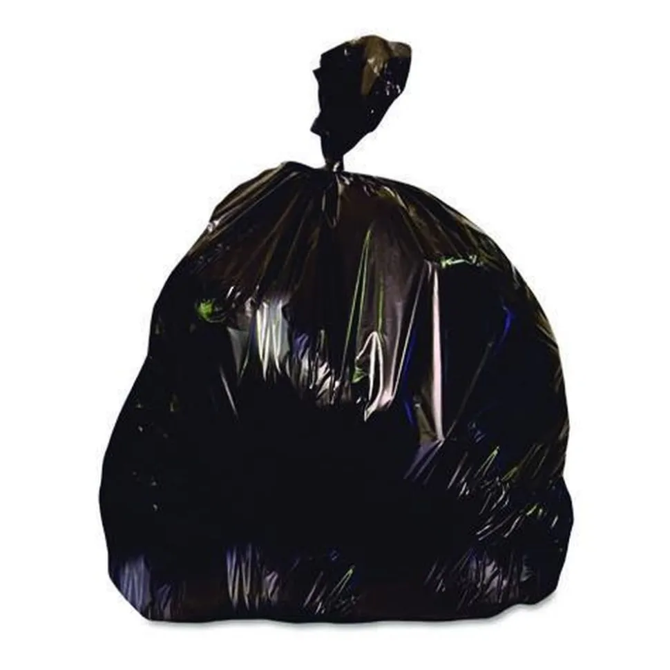 Heritage X8046AK 40 in. x 46 in. 45 Gallon 1.5 mil Reprocessed Resin Can Liners - Black (100/Carton)