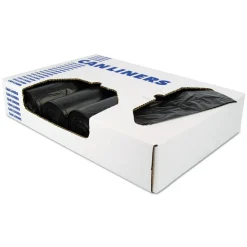 Heritage X8046QK 45 Gallon 2 mil 40 in. x 46 in. Low-Density Repro Can Liners - Black (100/Carton)