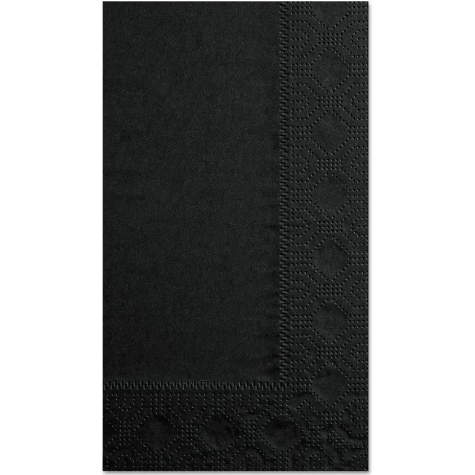 Hoffmaster 15 x 17 2-Ply Dinner Napkins - Black (1000/Carton)