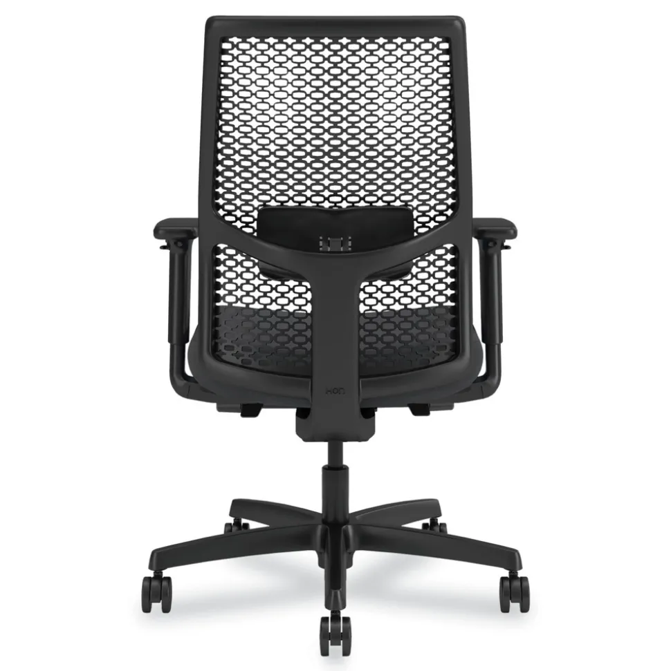 HON Ignition 2.0 ReActiv 17.25 in. to 21.75 in. Seat Height Mid-Back Task Chair - Basalt Vinyl Seat/Charcoal Back/Black Base