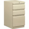 HON 15 in. x 20 in. x 28 in. 3-Drawer Mobile Box/Box/File Pedestal - Putty