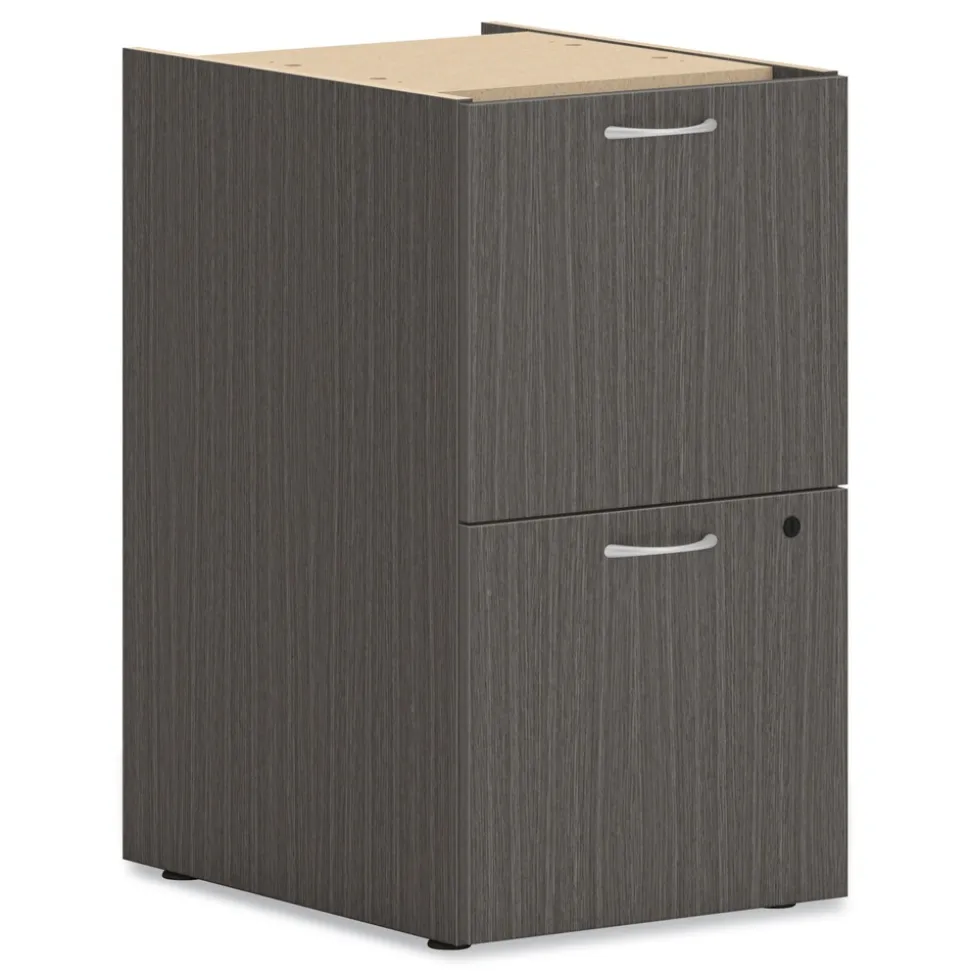 HON 15 in. x 20 in. x 28 in. 2 Legal/Letter-Size File Drawers Left or Right Mod Support Pedestal - Slate Teak