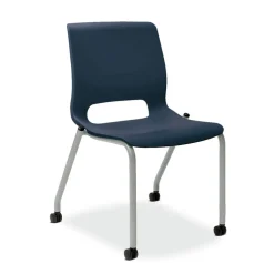 HON Motivate 18 in. Seat Height Four-Leg Stacking Chair Up to 300 lbs - Regatta Seat and Back/Platinum Base (2/Carton)