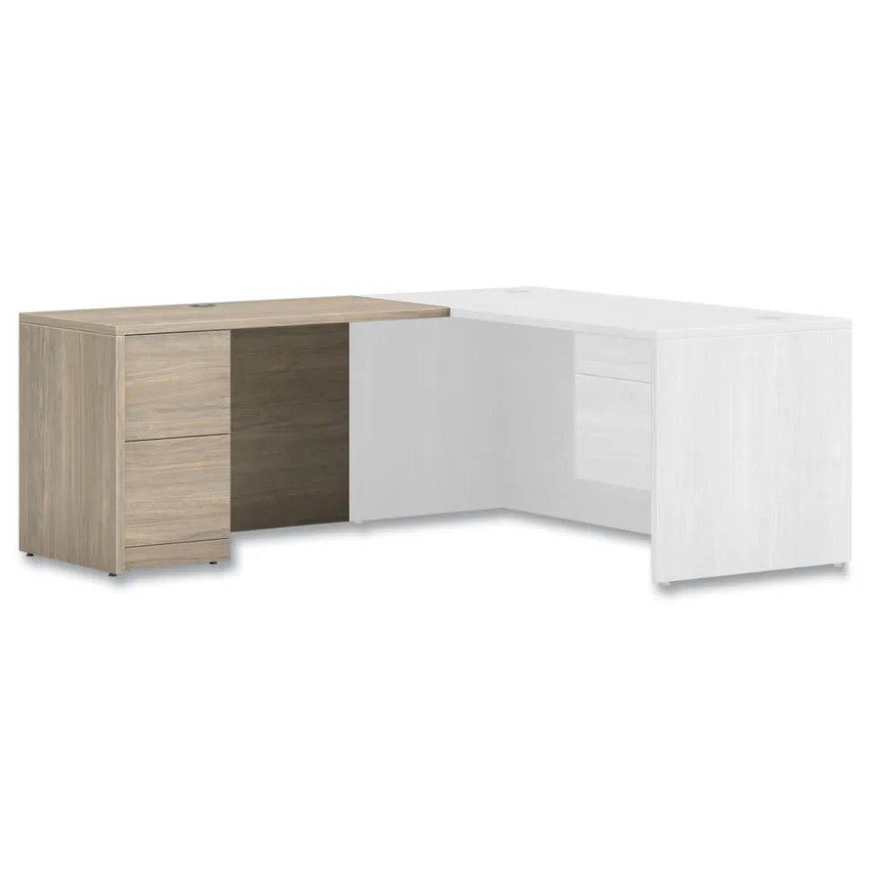 HON 10500 Series Full-Height Right Pedestal 48 in. x 24 in. x 29.5 in. Return - Kingswood Walnut