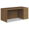 HON 10500 Series 66 in. x 30 in. x 29.5 in. Single Pedestal Desk - Pinnacle