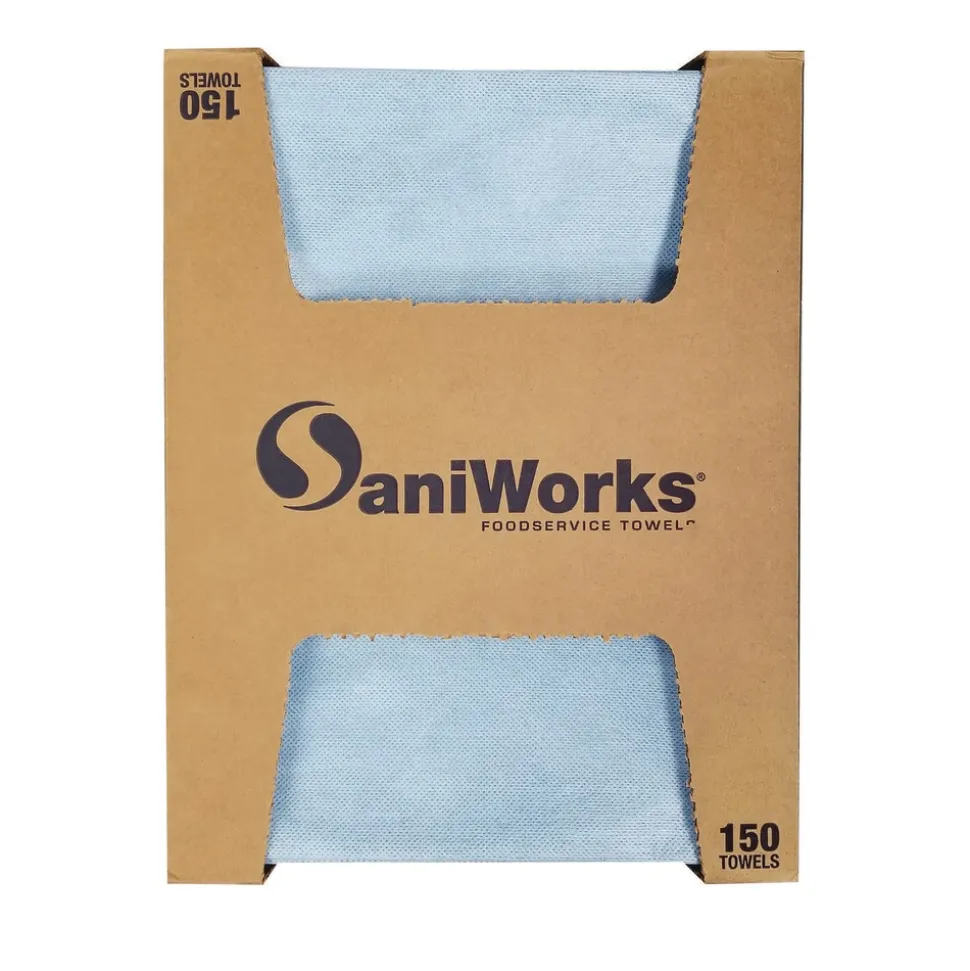 HOSPECO 13 in. x 21 in. 1-Ply Deluxe Foodservice Wiper - Blue (150/Carton)