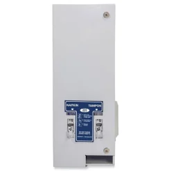 HOSPECO 11.13 in. x 7.63 in. x 26.38 in. 25 Cent Coin Mechanism Dual Sanitary Napkin/Tampon Dispenser - White/Blue
