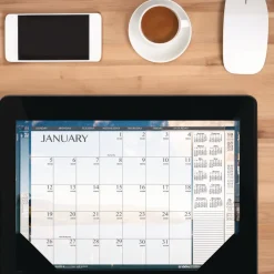 House of Doolittle Earthscapes 18.5 in. x 13 in. 12-Month (Jan to Dec) 2026 Recycled Desk Pad Calendar - Multicolor