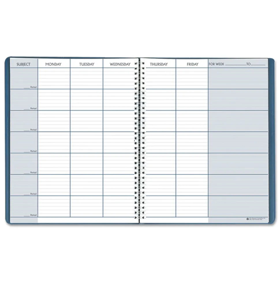 House of Doolittle 11 in. x 8.5 in. Sheets 45-Week Span 7 Classes Weekly Recycled Teacher's Planner - Blue Cover