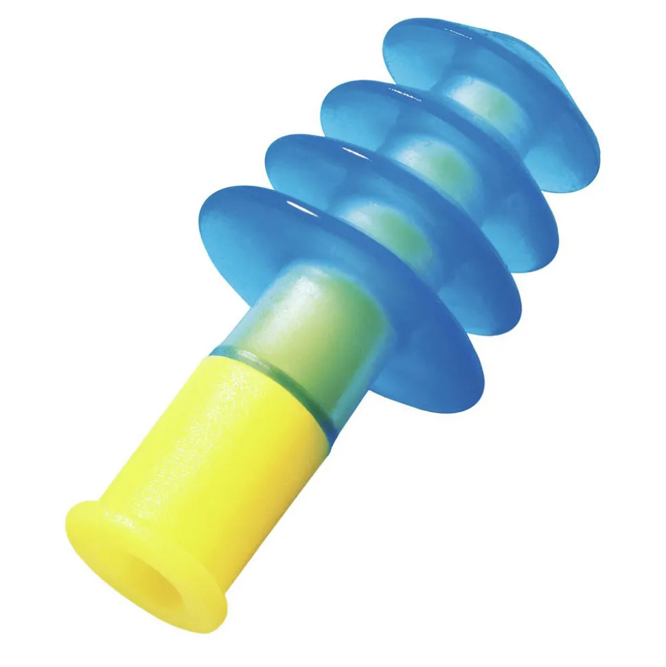 Howard Leight by Honeywell FUS30-HP 100-Pair Fusion 27 dB Corded Multiple-Use Earplugs - Blue/White, Regular