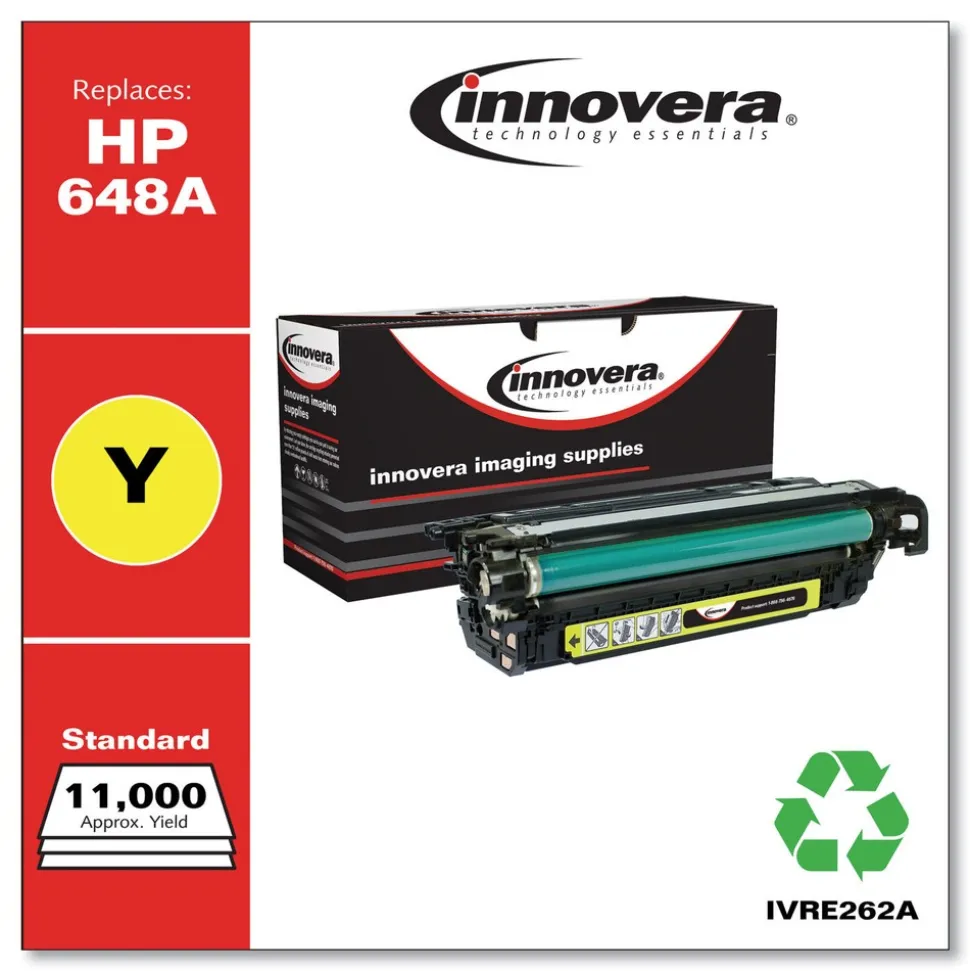 Innovera IVRE262A Remanufactured 11000 Page Yield Toner Cartridge for HP CE262A - Yellow