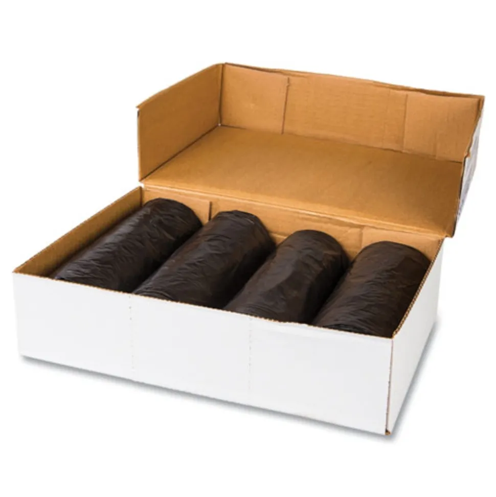 Inteplast Group 30 gal. 0.58 mil 30 in. x 36 in. Institutional Low-Density Can Liners - Black (25 Bags/Roll, 10 Rolls/Carton)