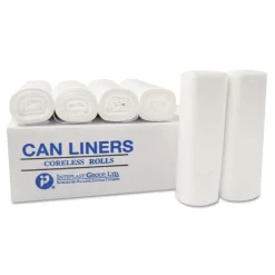 Inteplast Group WSL3858XHW-2 Low-Density 60 Gallon 0.7 mil 38 in. x 58 in. Commercial Can Liners - White (100/Carton)