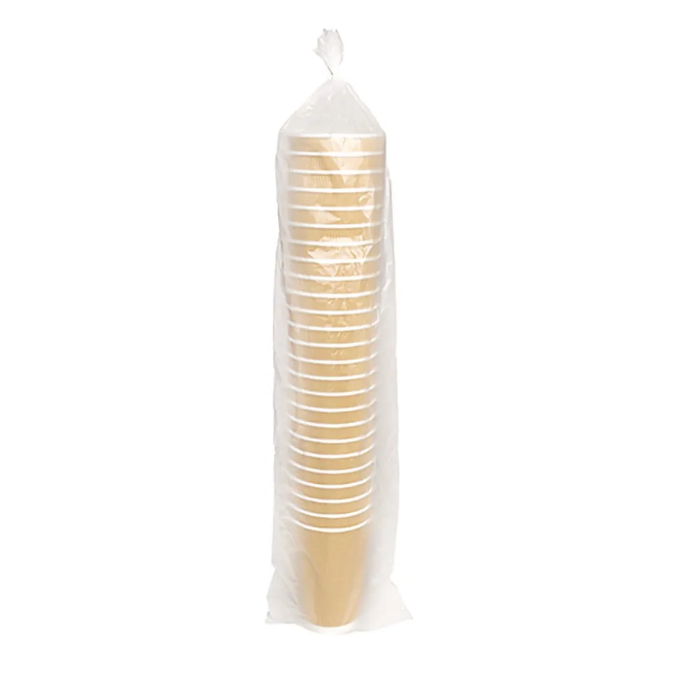 Karat 16 oz Ripple Hot Cups - Kraft/White (500/Carton)