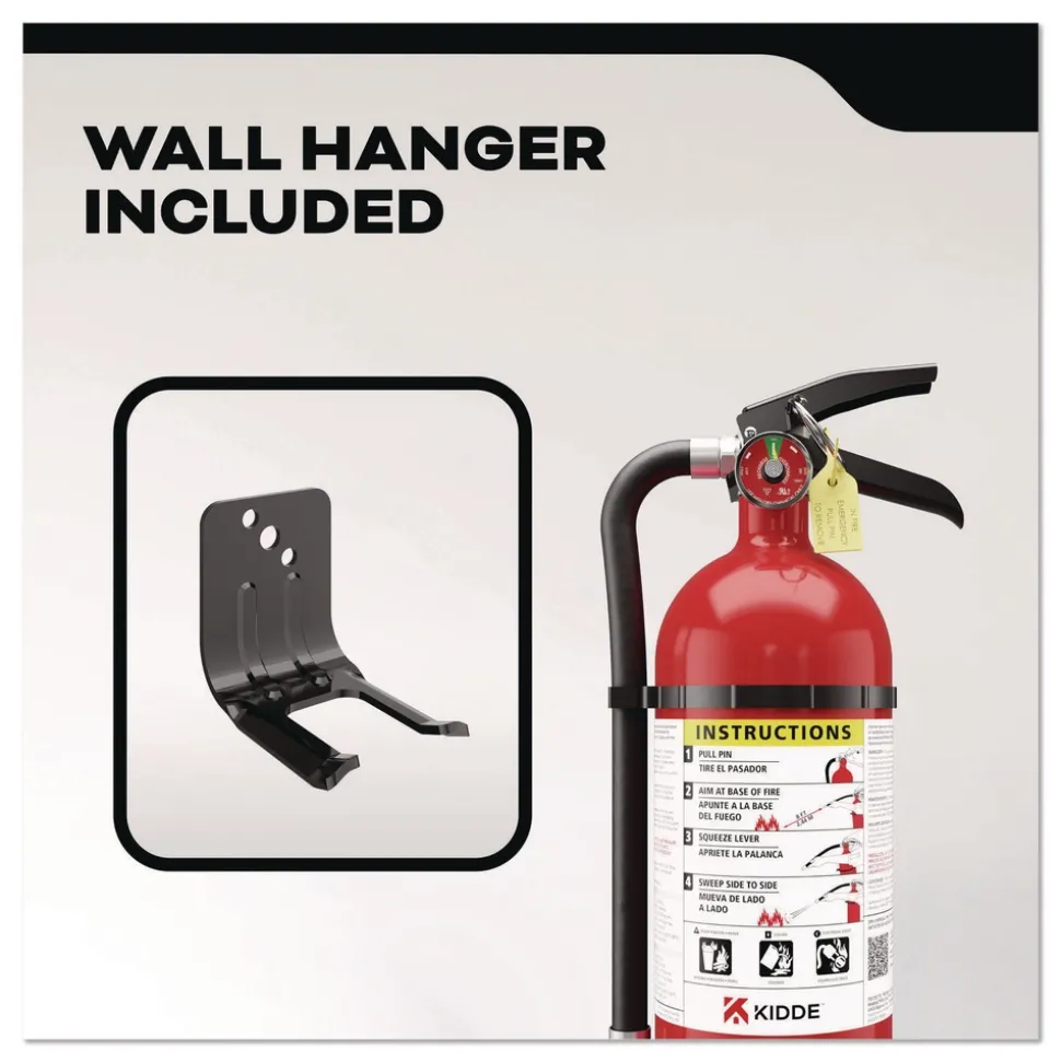 Kidde Pro-5MP Series Fire Extinguisher with Bracket/Metal Strap 3-A 40-B:C 5.5 lbs