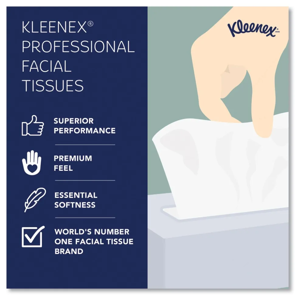 Kleenex Naturals 2-Ply Flat Box 8.3 in. x 7.8 in. Facial Tissues - White (48 Boxes/Carton, 125 Sheets/Box)