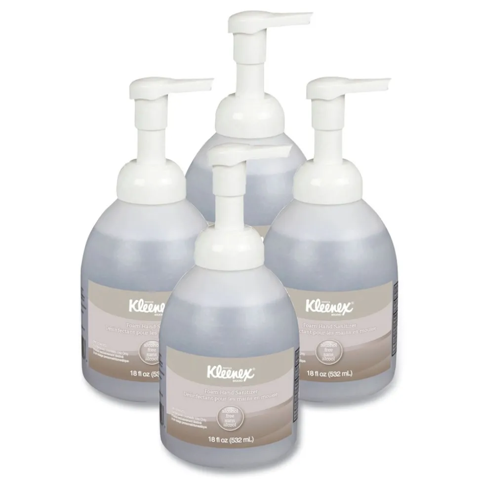 Kleenex 18 oz. Pump Bottle Fragrance-Free Alcohol-Free Foam Hand Sanitizer (4/Carton)