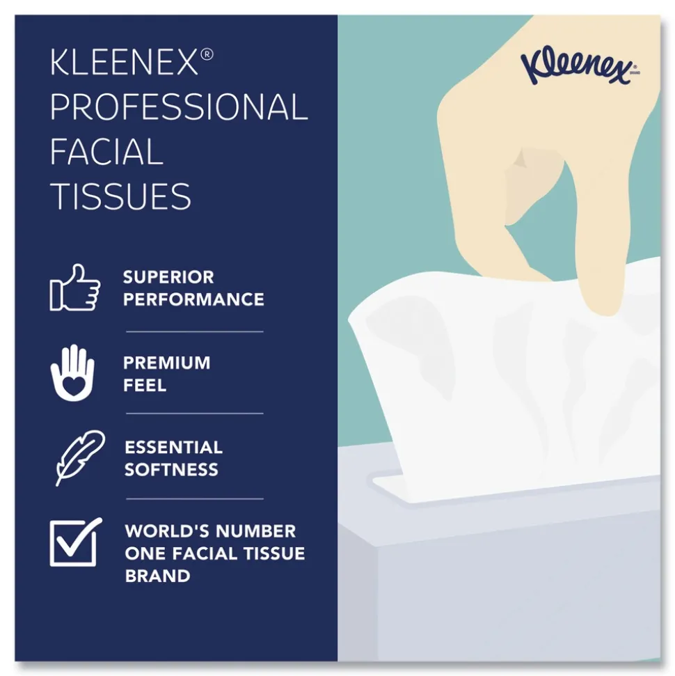 Kleenex 21400 2-Ply Facial Tissues - White (100 Sheets/Box, 36 Boxes/Carton)