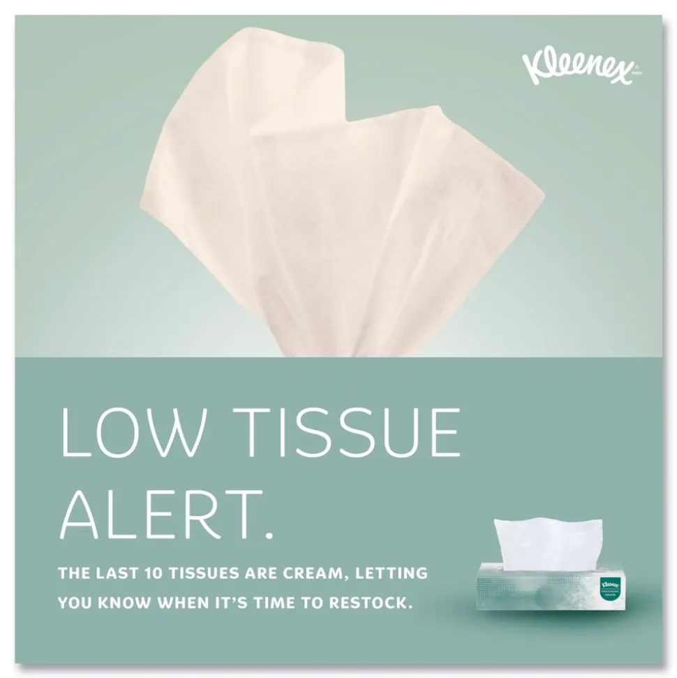 Kleenex 2-Ply Flat Box Naturals Facial Tissue for Business - White (125 Sheet/Box)