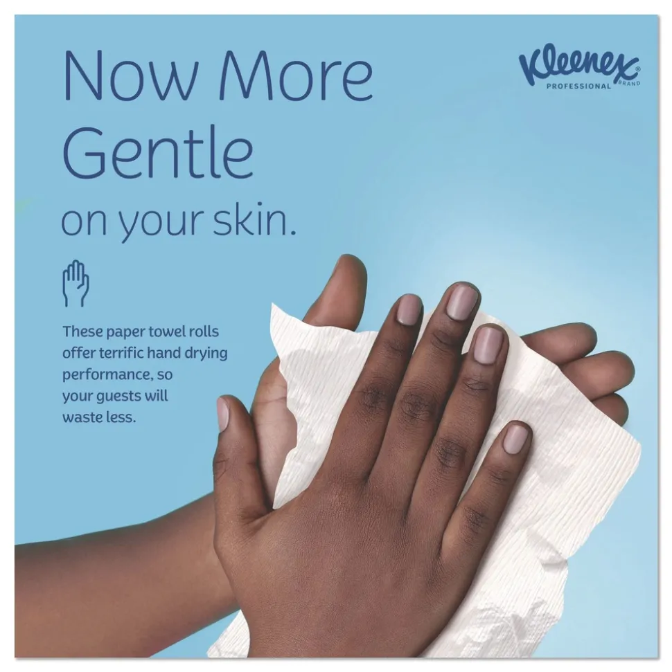 Kleenex 1-Ply 7.5 in. x 700 ft. Hard Roll Paper Towels with Premium Absorbency Pockets - White with Blue Core (6/Carton)