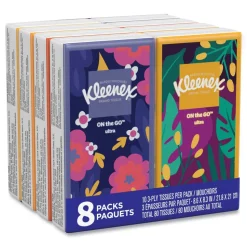 Kleenex 3-Ply On The Go Packs Facial Tissues - White (12 Packs/Carton)