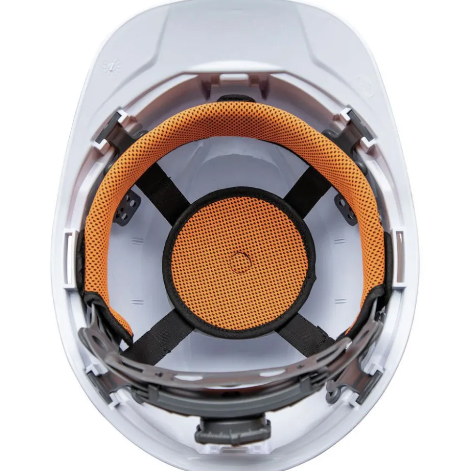Klein Tools Non-Vented Cap Style Hard Hat with Rechargeable Headlamp - White