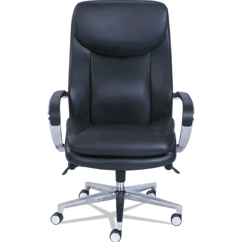 La-Z-Boy Commercial 2000 Big/tall Executive Chair, Lumbar, Supports 400 Lb, 20.25-in To 23.25-in Seat Height, Black Seat/back, Silver Base